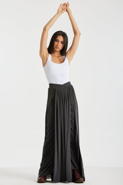 Draped Lycra Skirt In Dark Grey