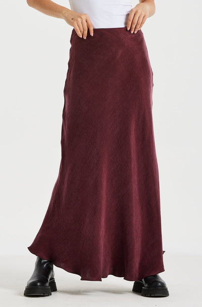 Silk Burgundy Skirt