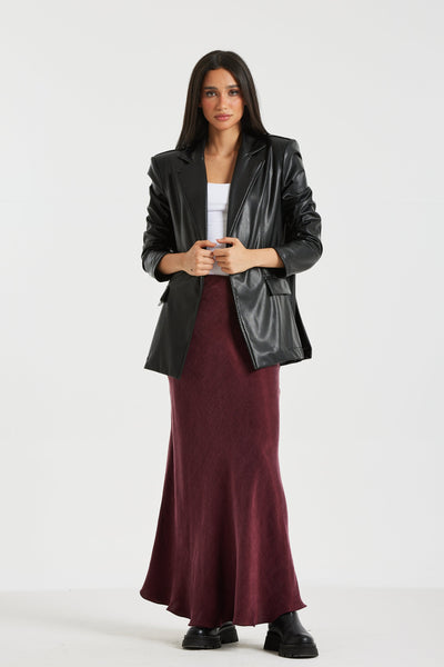 Silk Burgundy Skirt