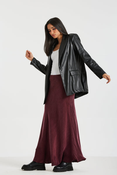 Silk Burgundy Skirt