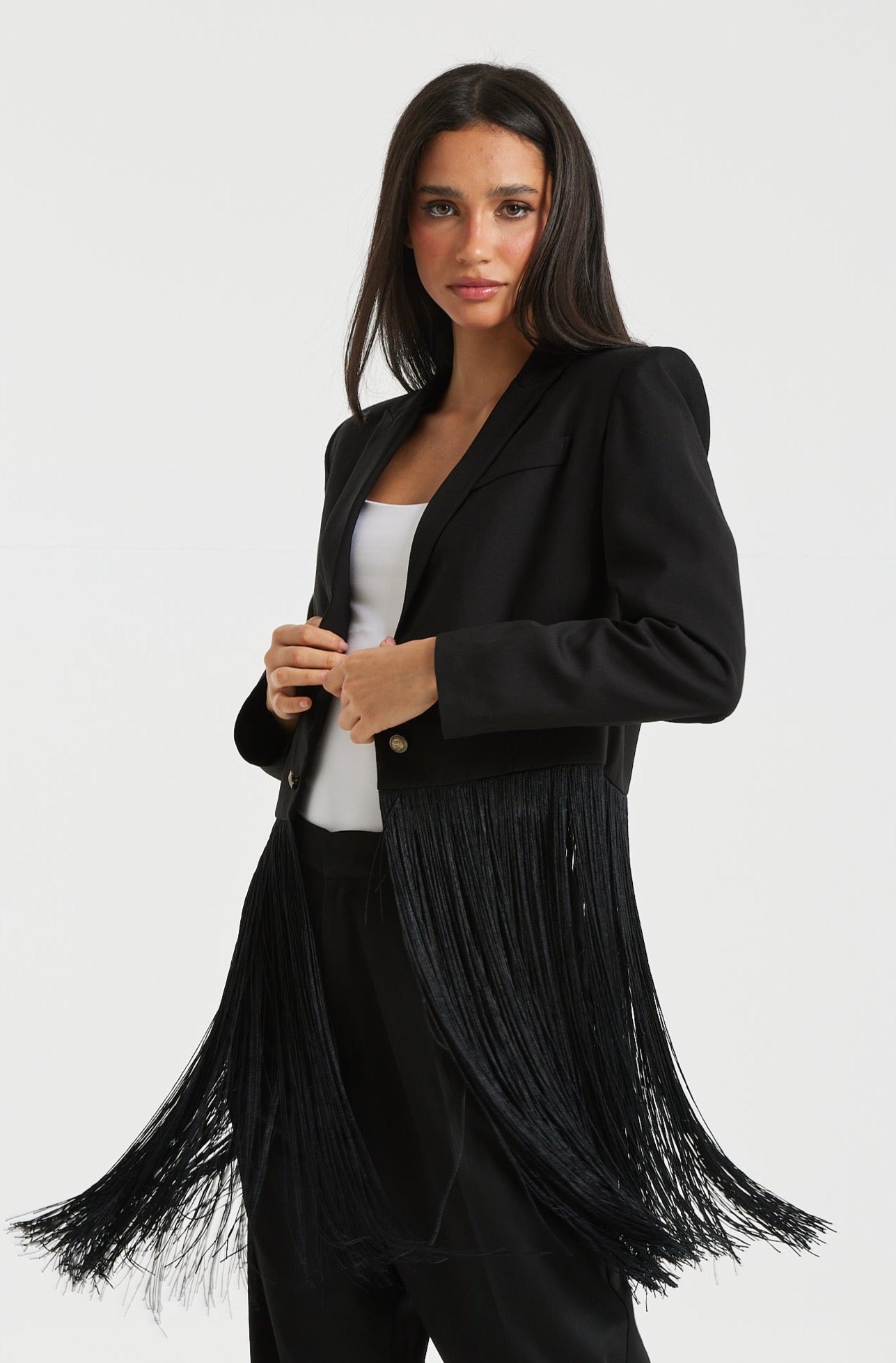 Cropped Fringes Blazer