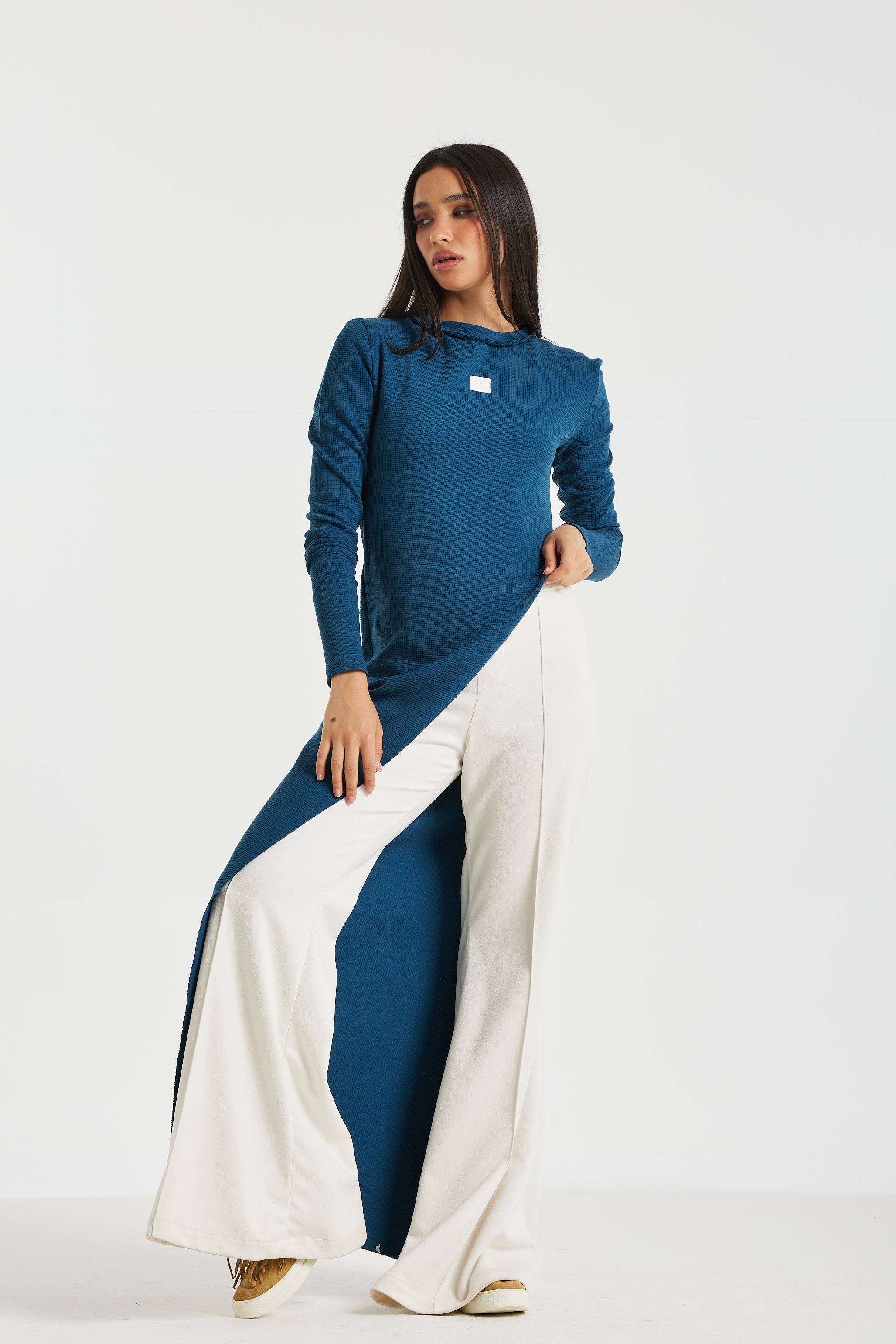 Maxi Side Basic Top In Blue