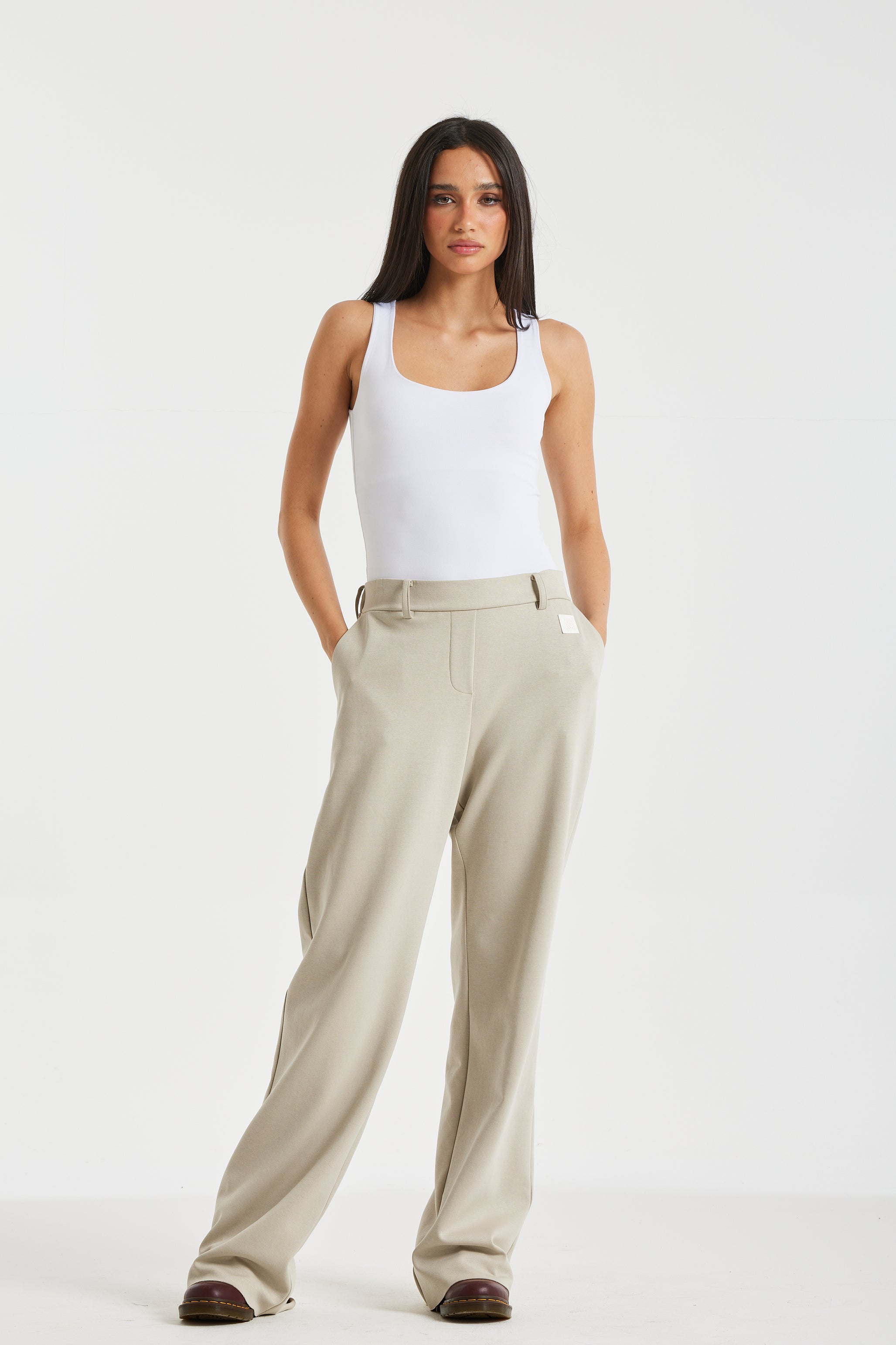 Wide Leg Track Pants In Greage
