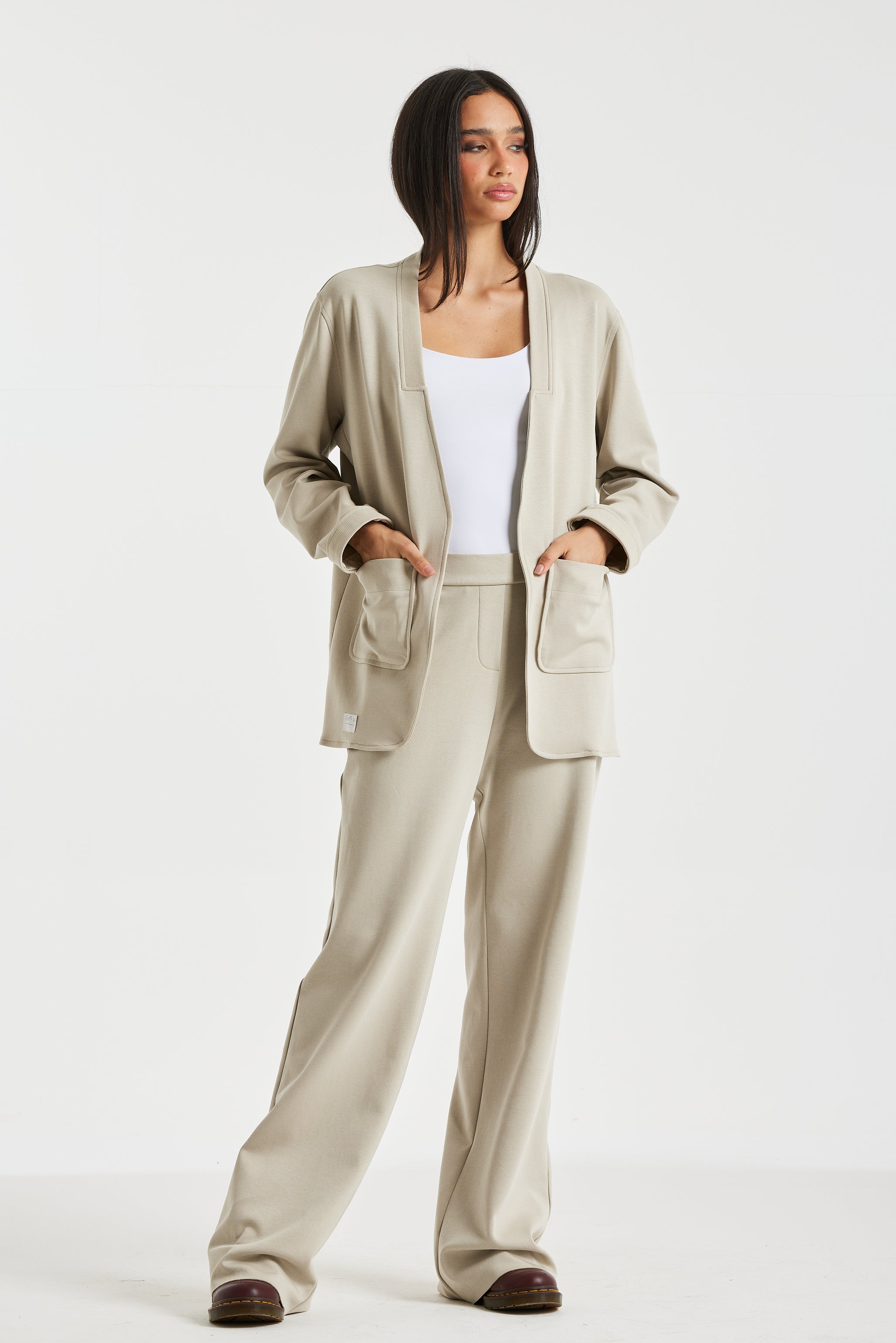 Wide Leg Track Pants In Greage