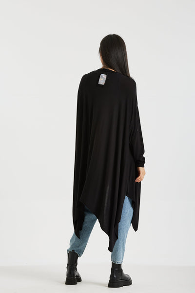 Asymmetrical Long Top In Black