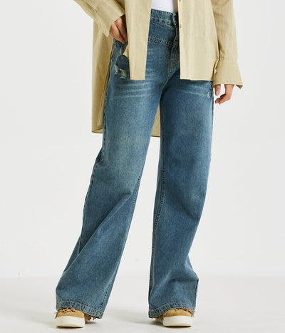 V Waist wide Leg Jeans