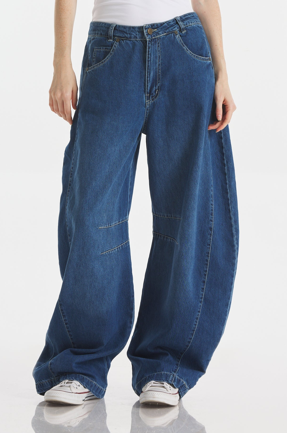 Dark Wash Balloon Denim