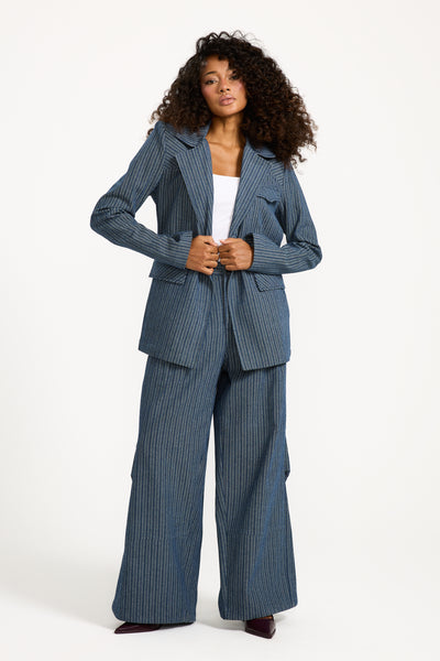 Striped Denim Twisted Back Denim