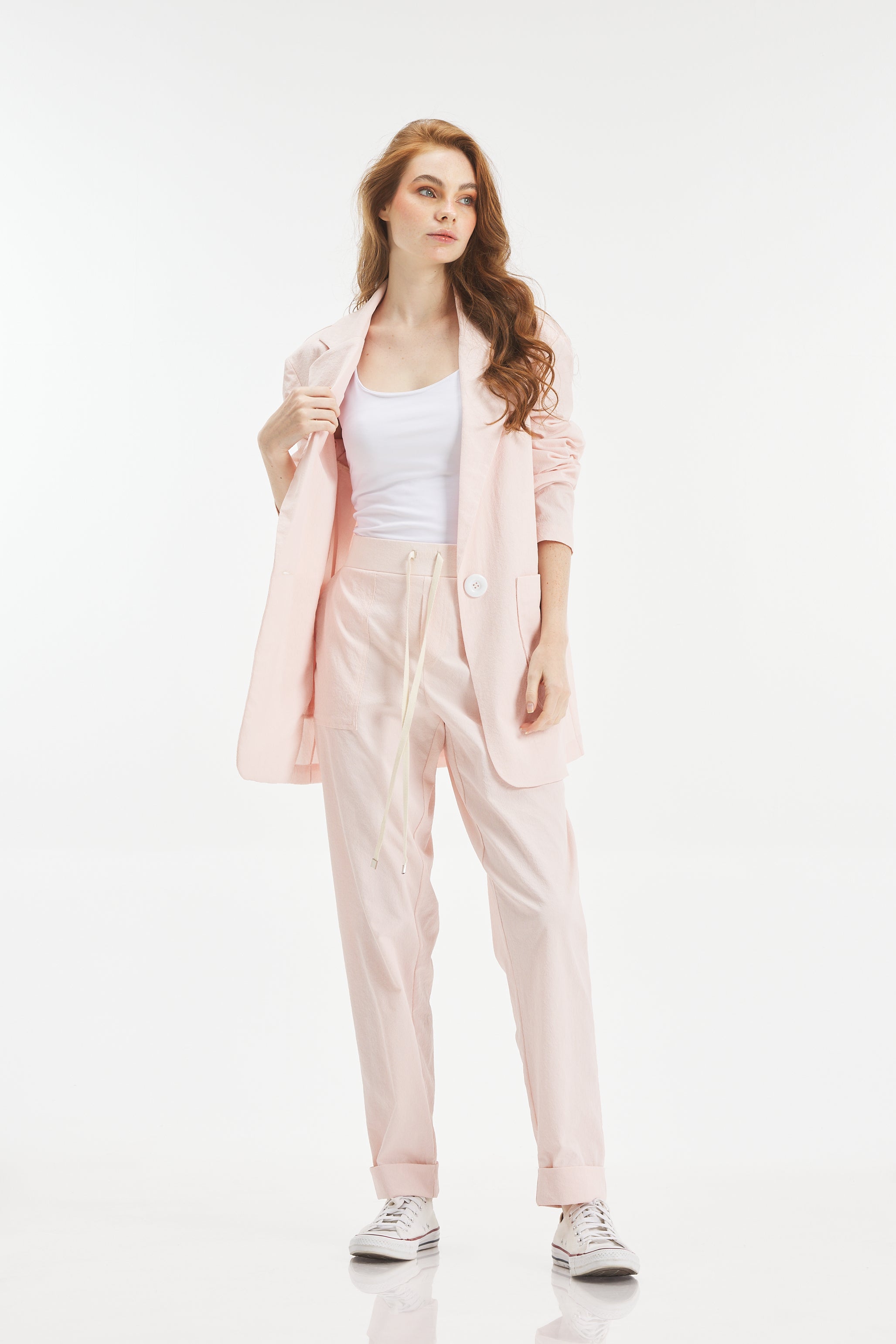 Crushed Sporty Blazer In Pink
