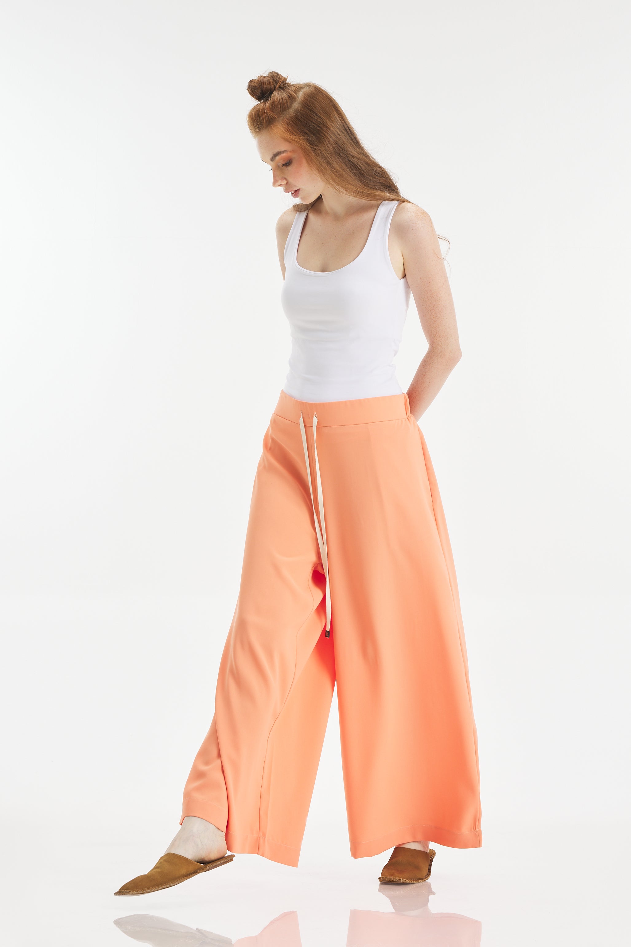 Salmon Color set shirt & cropped pants