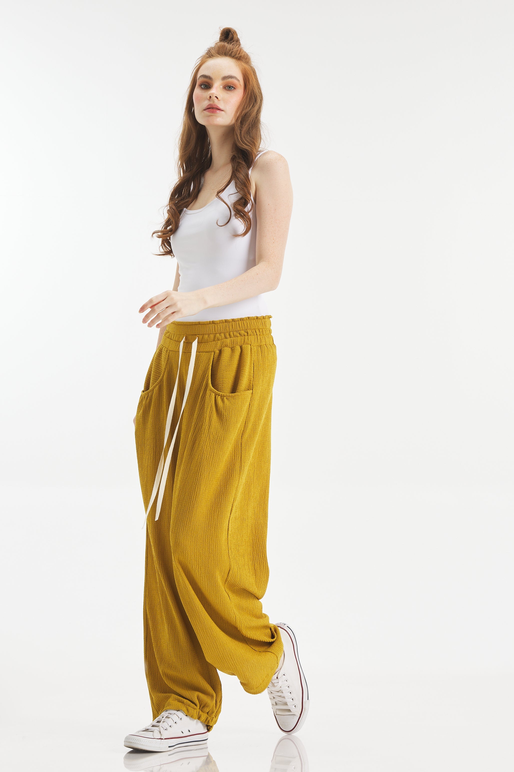 Crushed PJ Pants In Mustard