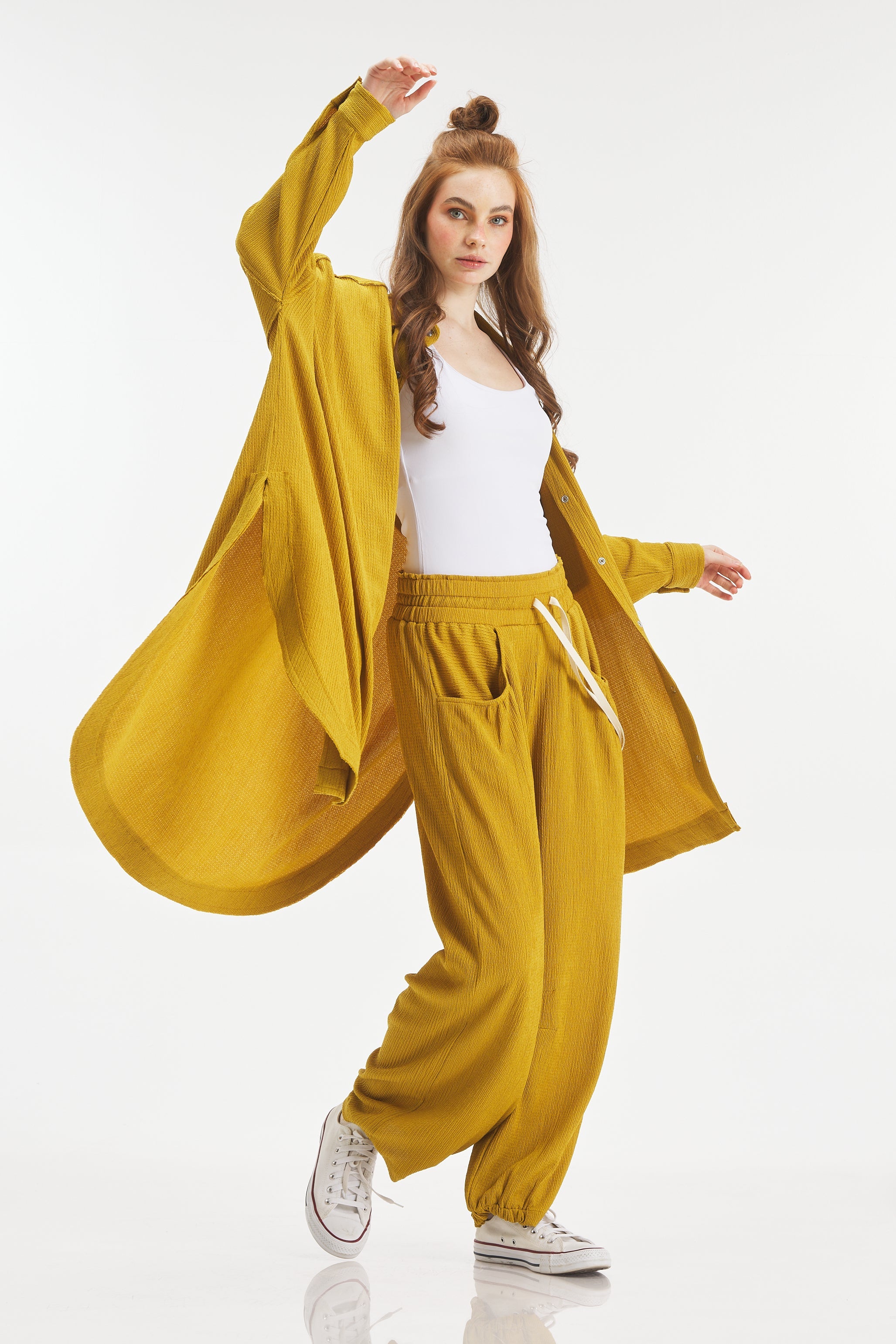 Crushed PJ Pants In Mustard