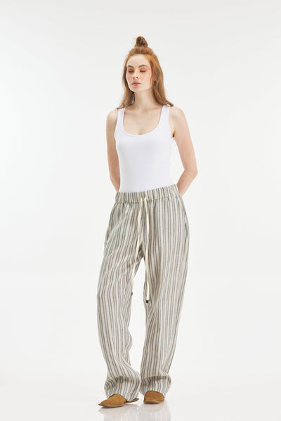 Stripped linen pants