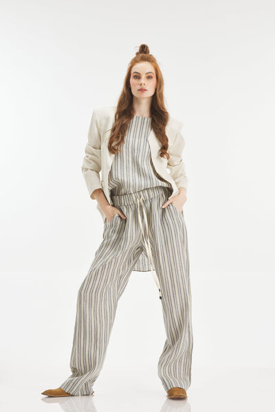 Stripped linen pants