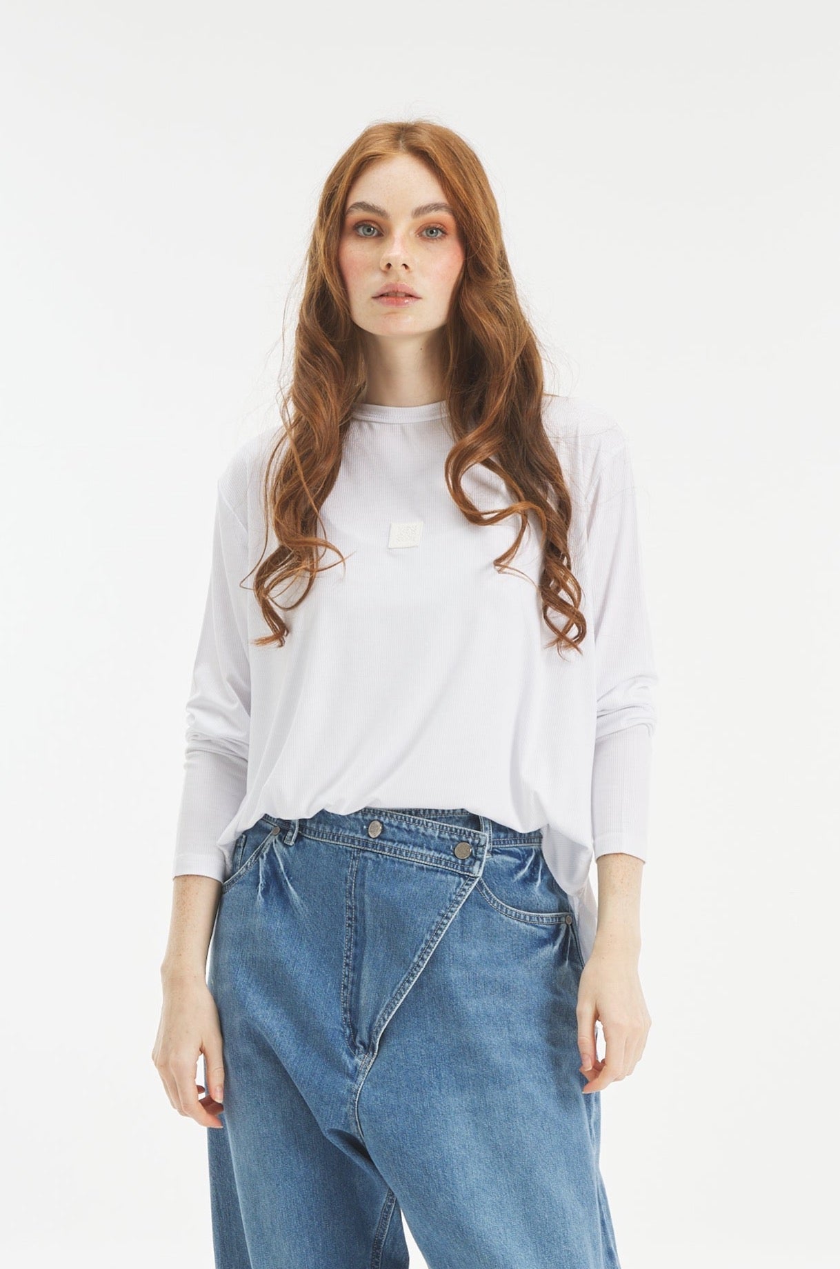 Ribbed Basic T-Shirt In White