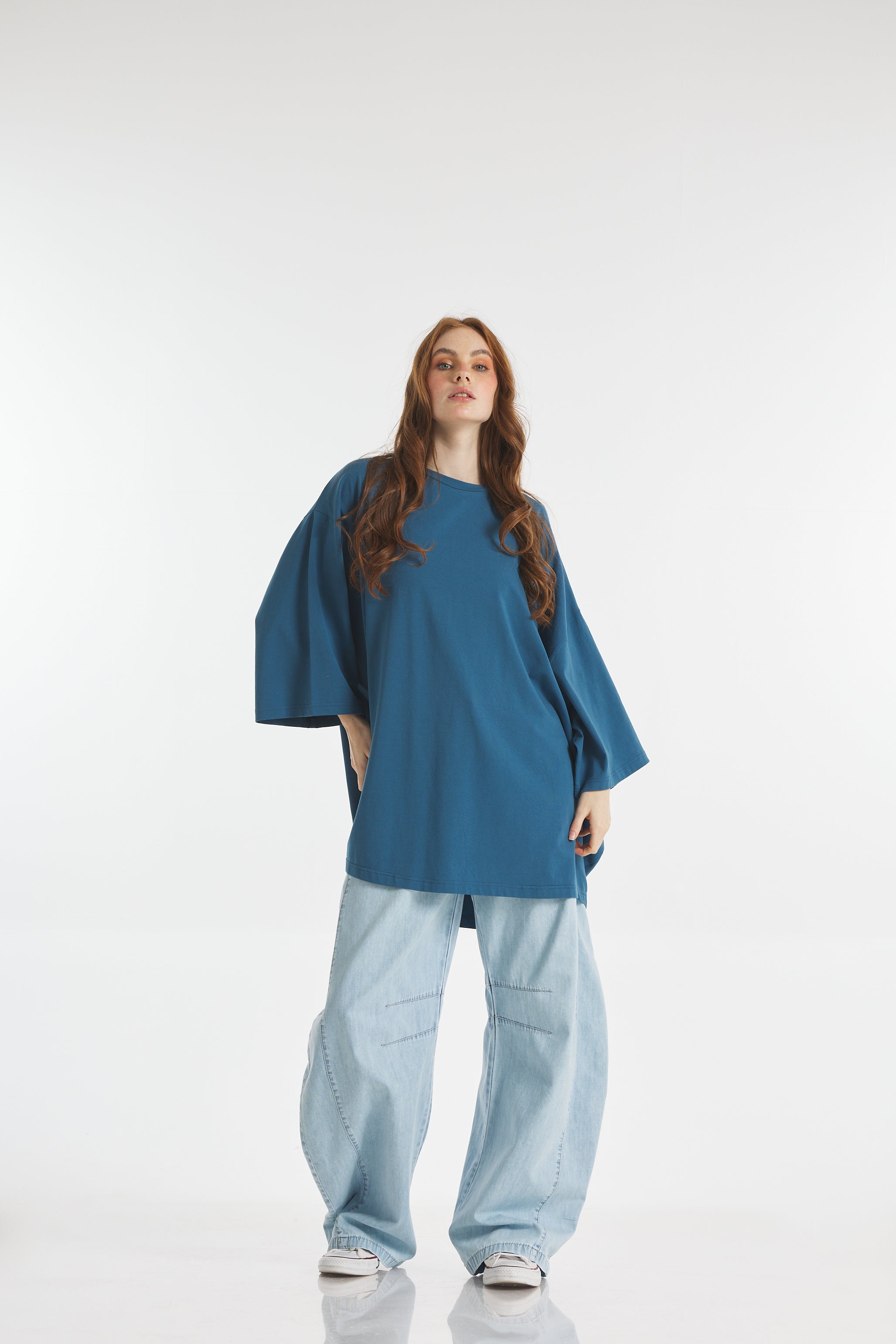 Oversized Different Sides T-shirt In Blue