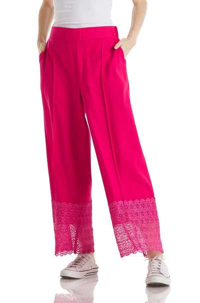 Flowers hem linen pants