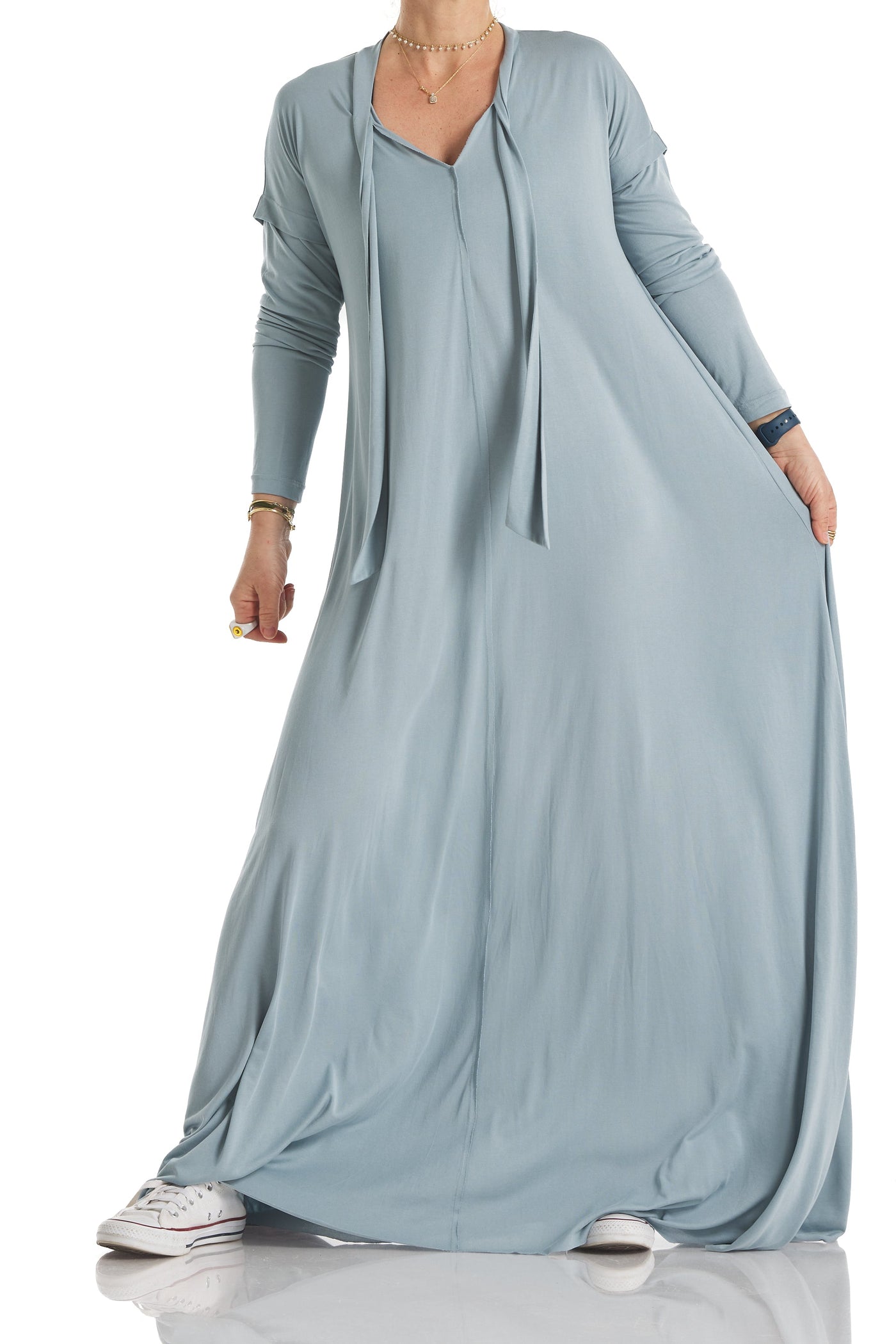 A Line Soft dress In Blue