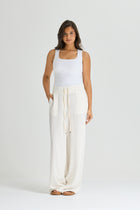 Silk Wide Leg In White