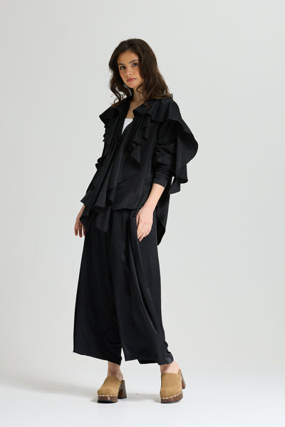 Black Ruffle Top