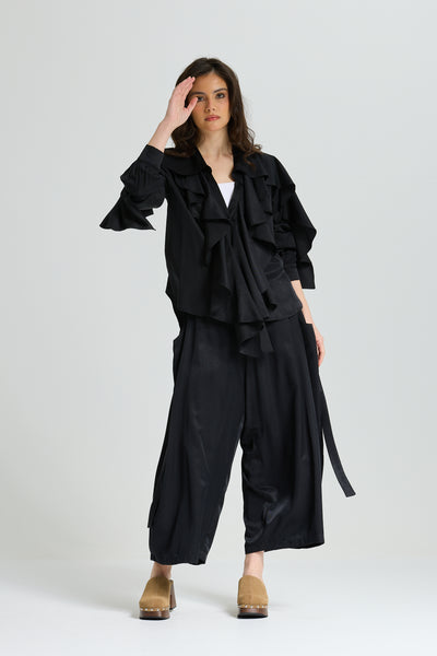 Black Ruffle Top