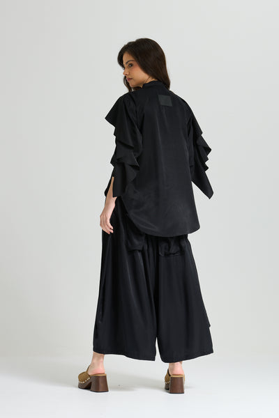 Black Ruffle Top