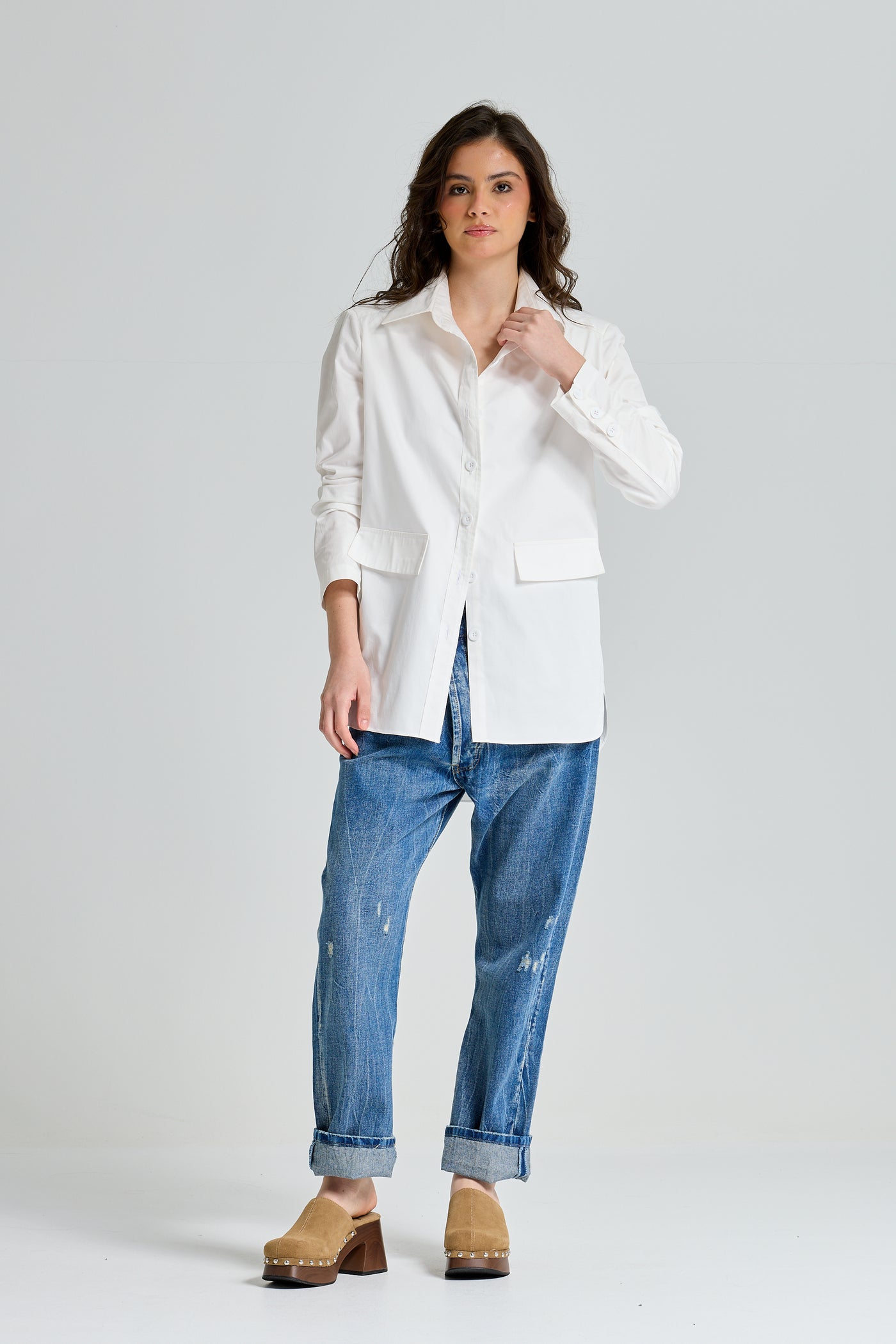 Blazer Look Shirt White
