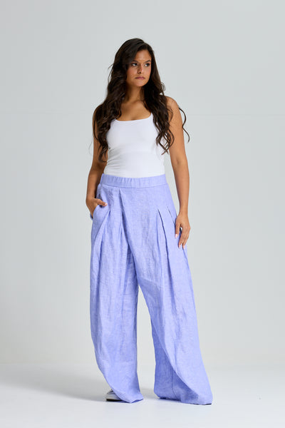Extra Wide Leg Cross Over Linen