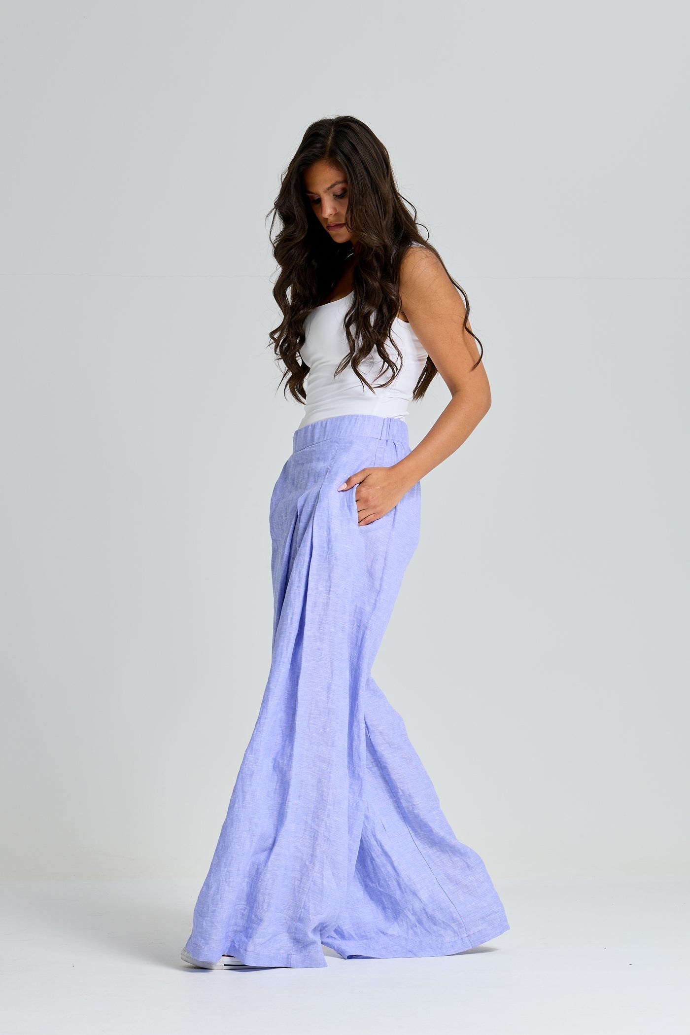 Extra Wide Leg Cross Over Linen