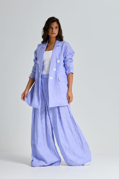 Oversize Purple Linen Blazer