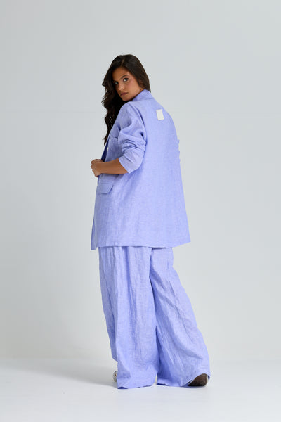 Oversize Purple Linen Blazer