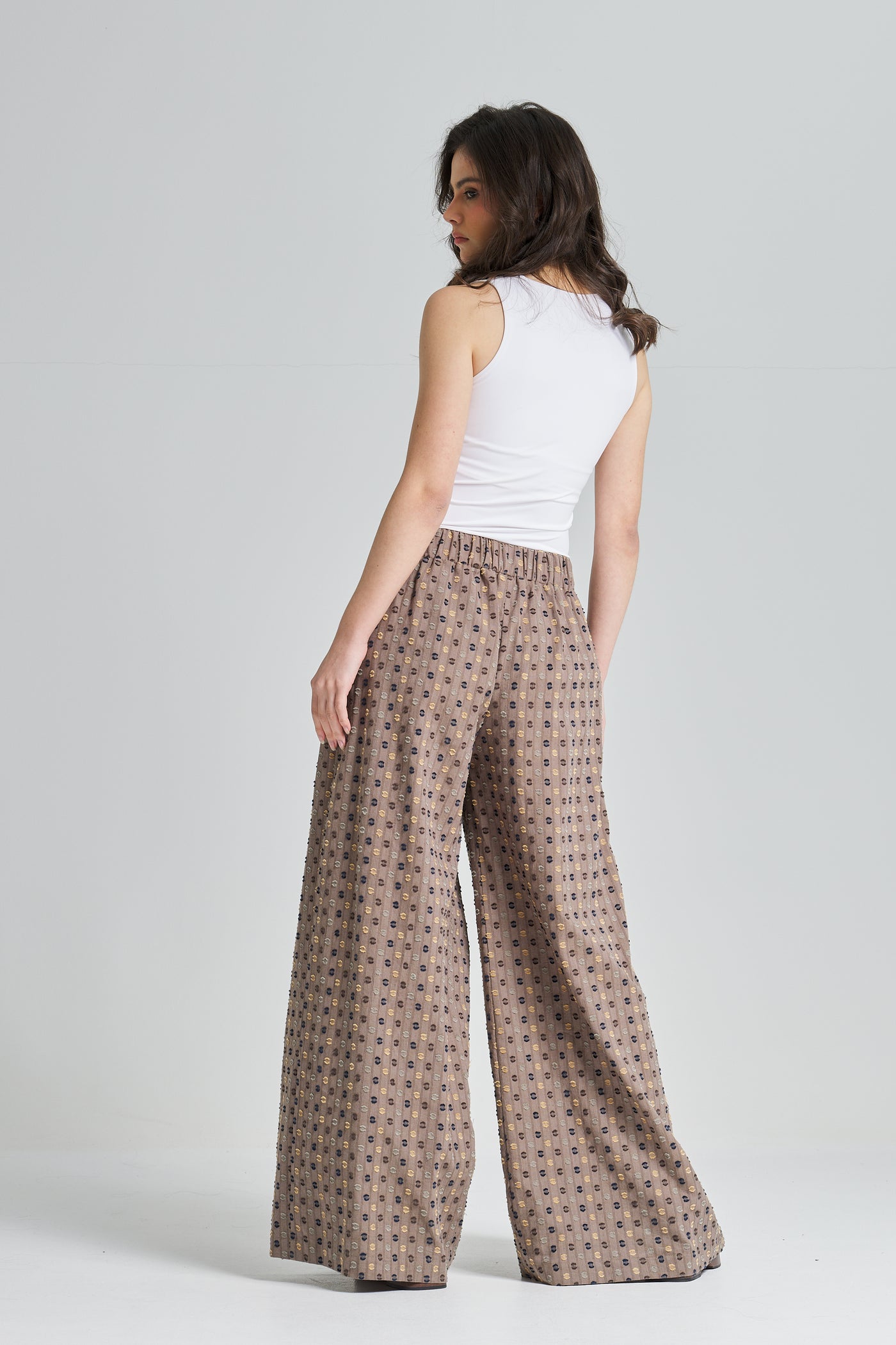 Dotted Extra Wide Leg Cross Over