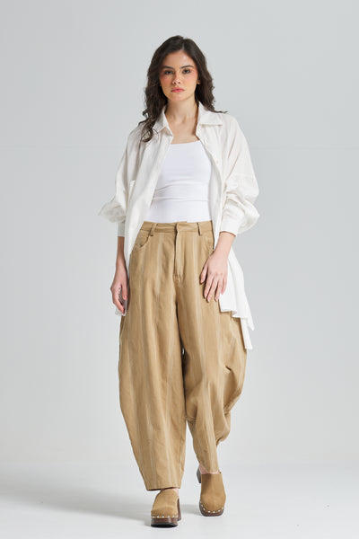 Oversize Boyfriend Linen Shirt In Off White