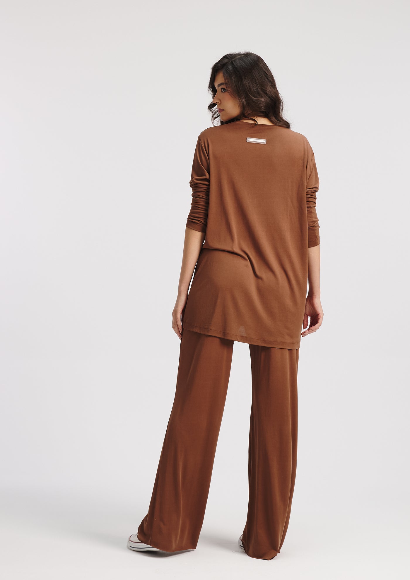 Wide Leg Lycra In Brown