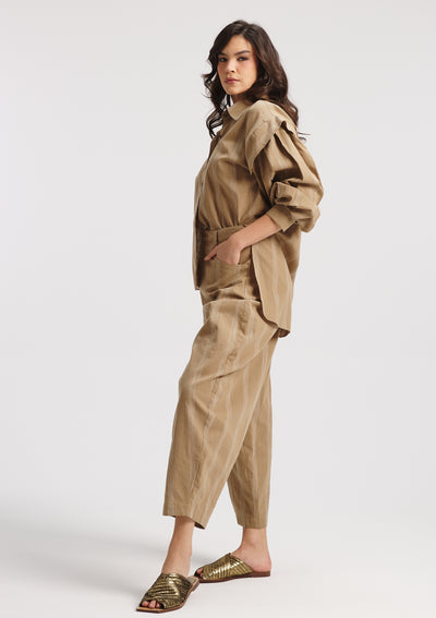 Striped Strap Shoulder Shirt