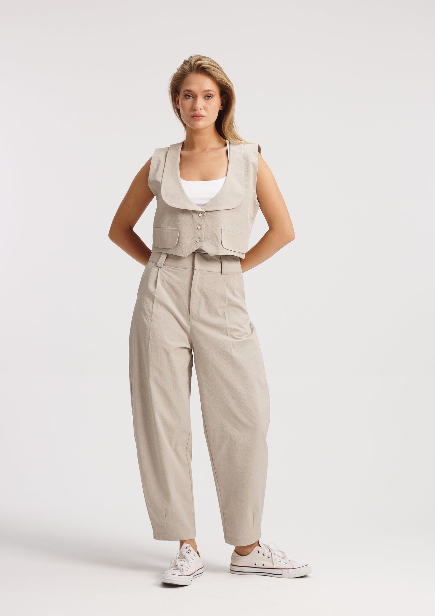 Crushed Beige Vest