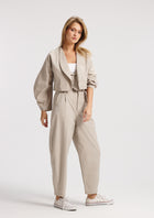 Crushed Cropped Rounded Sleeves Jacket