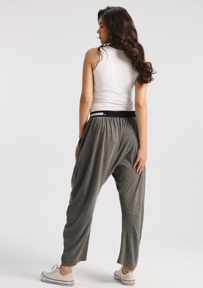 Low Crotch Pj Pants In Grey