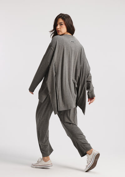 Patch work Oversize T-shirt In Grey