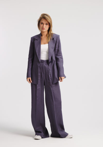 Linen Blazer Side Cutouts