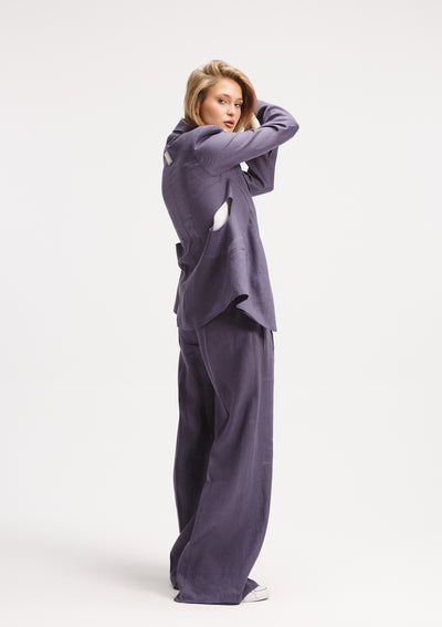 Linen Blazer Side Cutouts