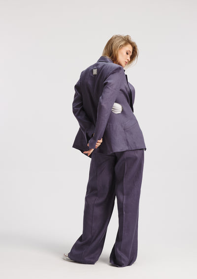 Linen Blazer Side Cutouts