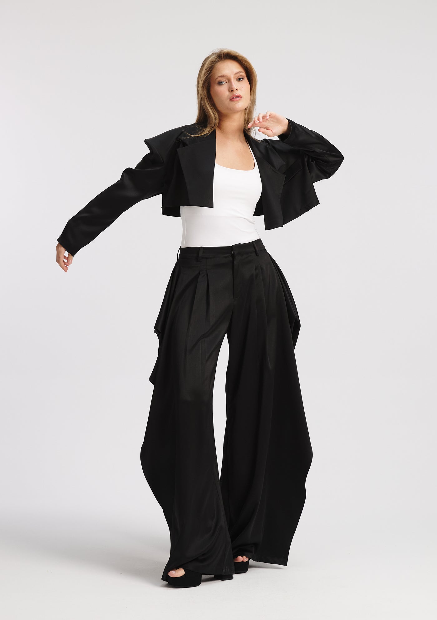 Satin Super Cropped Blazer