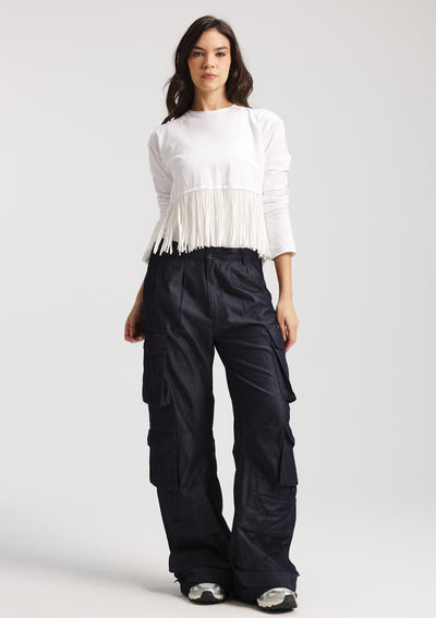 All Around Cropped Fringes T-Shirt