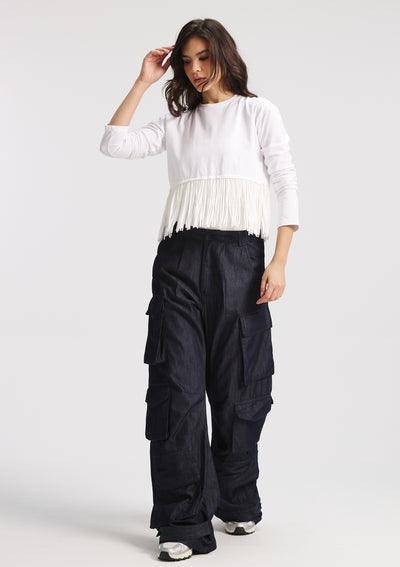 All Around Cropped Fringes T-Shirt