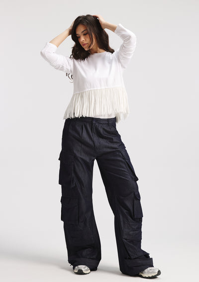 All Around Cropped Fringes T-Shirt