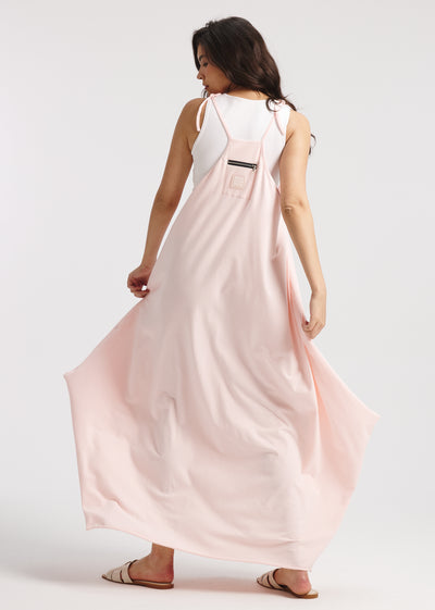 Strap Cotton Dress In Pink