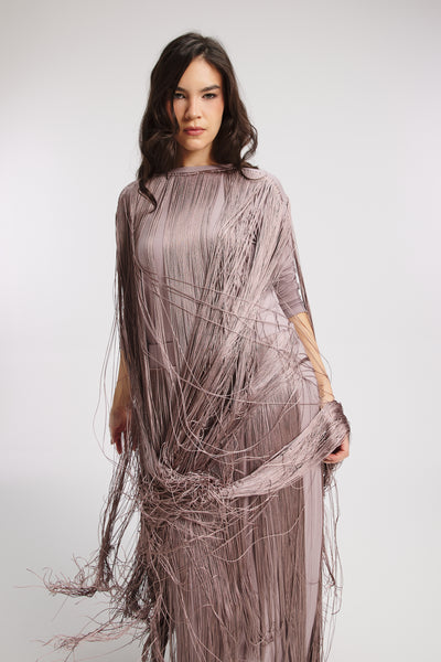 All Around Fringes Top In Lilac