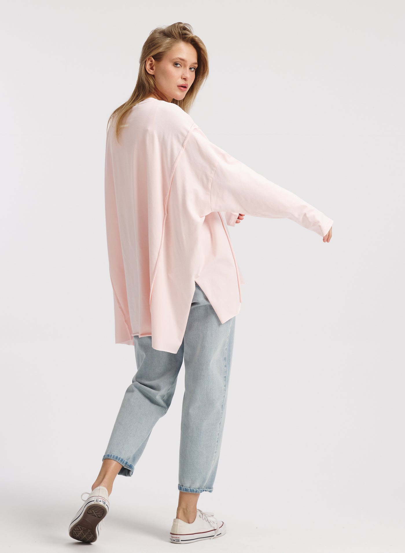 Patchwork Oversize T-Shirt In Pink