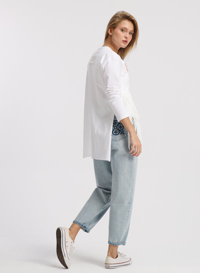 High Low Front Fringes T-shirt